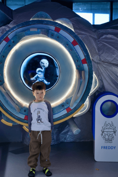 space theme indoor playground photo zone