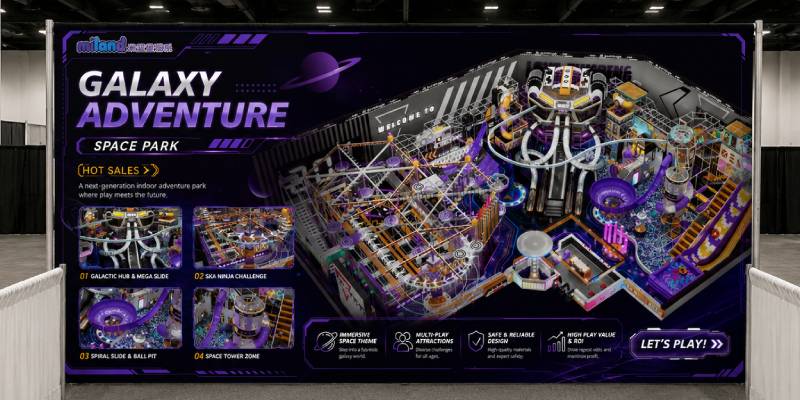 Miland Galaxy Adventure Space Park display at IAAPA Expo Europe 2026 London