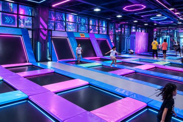 cyberpunk trampoline court