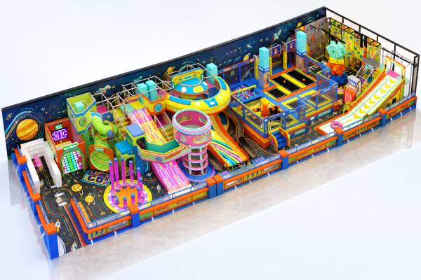 Large indoor playground solution with multiple attraction zones for commercial entertainment projects